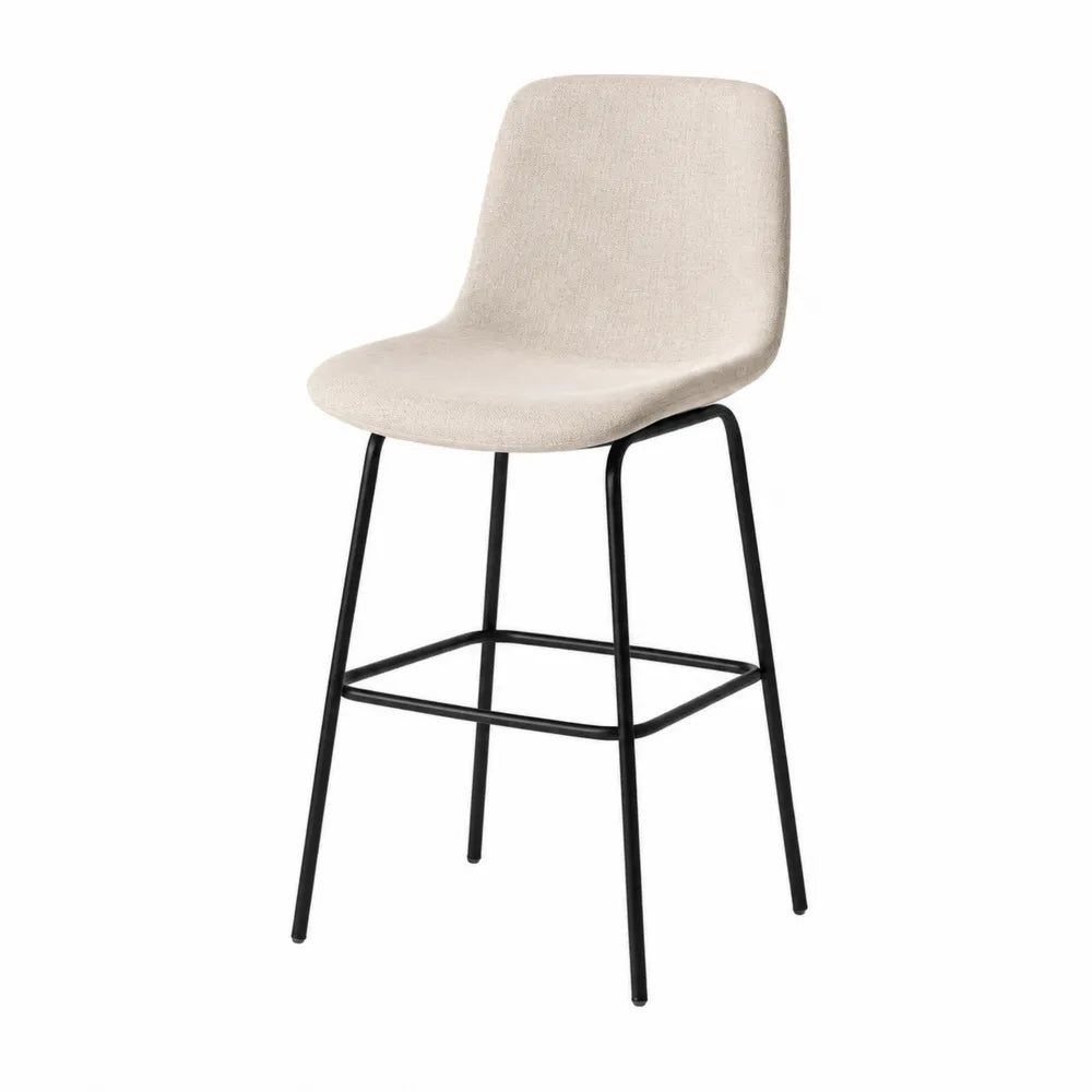 Tabouret de bar avec dossier - beige - 47 x 52 x 101 cm